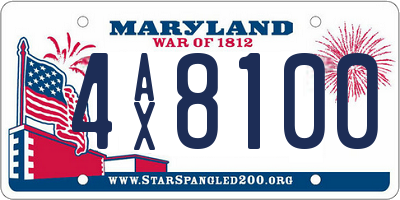 MD license plate 4AX8100