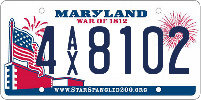 MD license plate 4AX8102