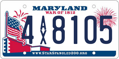 MD license plate 4AX8105