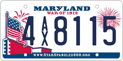 MD license plate 4AX8115