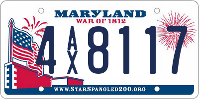 MD license plate 4AX8117