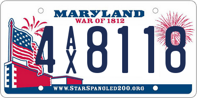 MD license plate 4AX8118