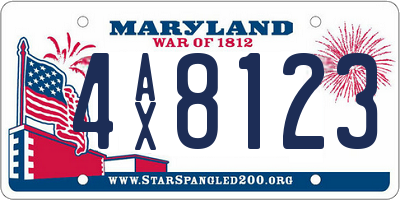 MD license plate 4AX8123