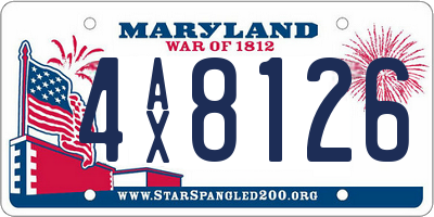 MD license plate 4AX8126