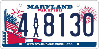 MD license plate 4AX8130