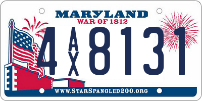 MD license plate 4AX8131