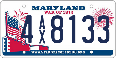 MD license plate 4AX8133