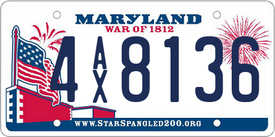 MD license plate 4AX8136