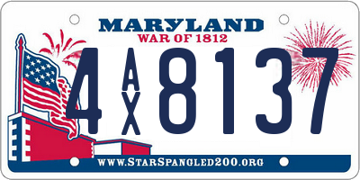 MD license plate 4AX8137