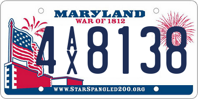 MD license plate 4AX8138