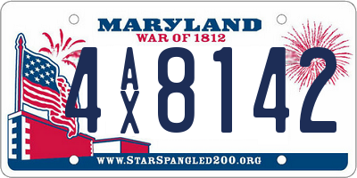 MD license plate 4AX8142