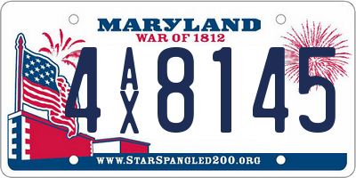 MD license plate 4AX8145