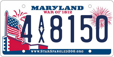 MD license plate 4AX8150