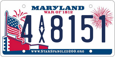 MD license plate 4AX8151
