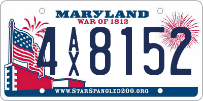 MD license plate 4AX8152