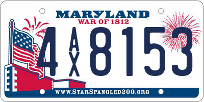 MD license plate 4AX8153