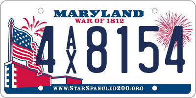 MD license plate 4AX8154