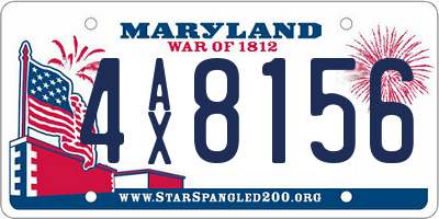 MD license plate 4AX8156