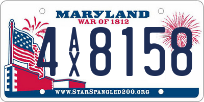 MD license plate 4AX8158