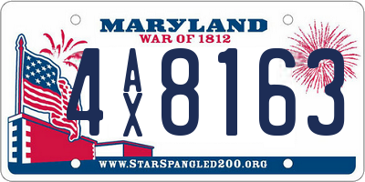 MD license plate 4AX8163