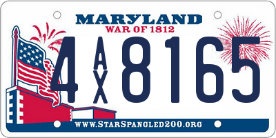MD license plate 4AX8165