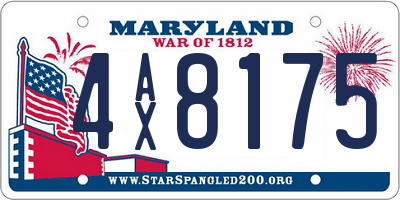 MD license plate 4AX8175