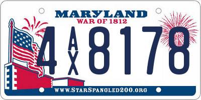 MD license plate 4AX8178