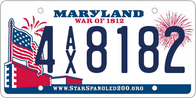 MD license plate 4AX8182