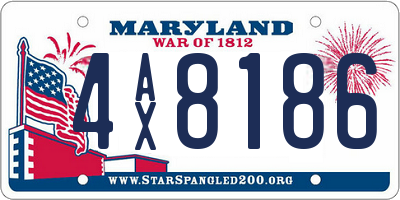 MD license plate 4AX8186
