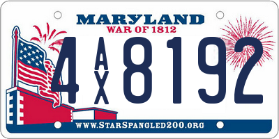 MD license plate 4AX8192