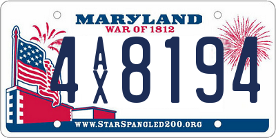MD license plate 4AX8194