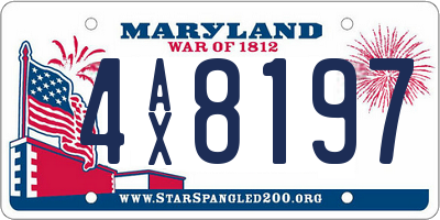MD license plate 4AX8197