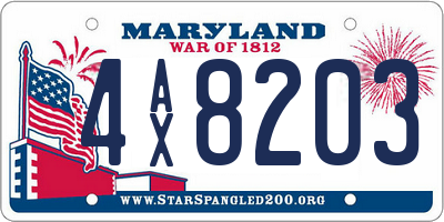 MD license plate 4AX8203