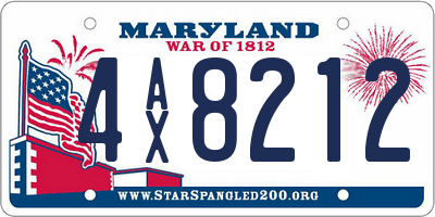 MD license plate 4AX8212