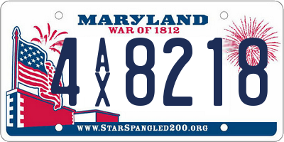 MD license plate 4AX8218