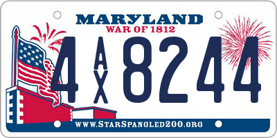 MD license plate 4AX8244