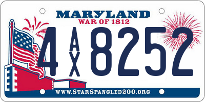 MD license plate 4AX8252