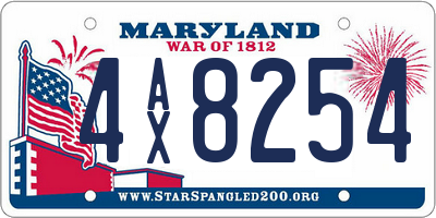 MD license plate 4AX8254