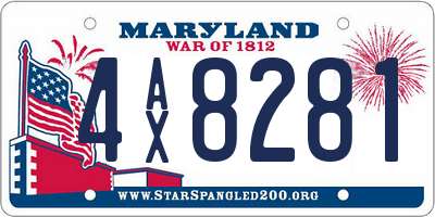MD license plate 4AX8281