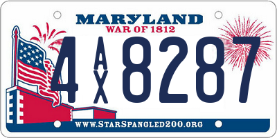 MD license plate 4AX8287