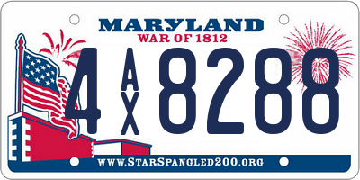 MD license plate 4AX8288