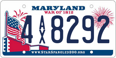 MD license plate 4AX8292