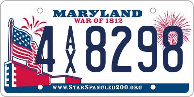 MD license plate 4AX8298