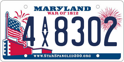 MD license plate 4AX8302
