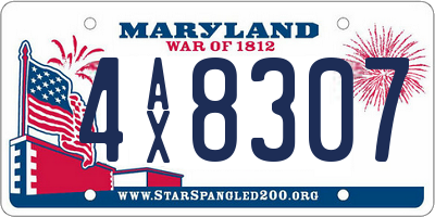 MD license plate 4AX8307