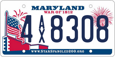 MD license plate 4AX8308