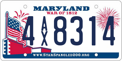 MD license plate 4AX8314