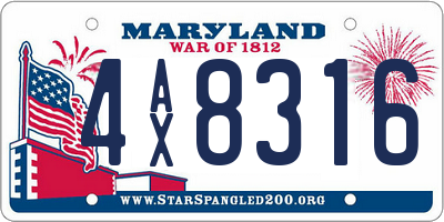MD license plate 4AX8316