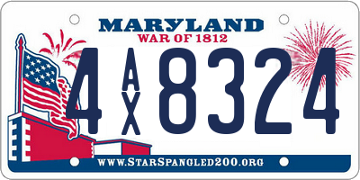 MD license plate 4AX8324