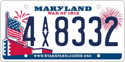 MD license plate 4AX8332